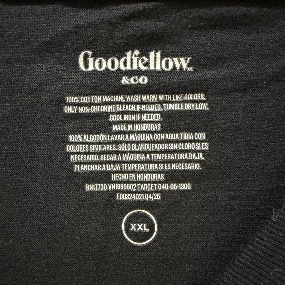 Goodfellow & Co Black Crew Neck T-Shirt Men's XXL 100% Cotton Short Sleeve Tee - Picture 2 of 2